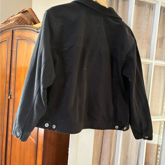 100% Cotton Vintage Black Button-Front Chore Jacket - Picture 5 of 5